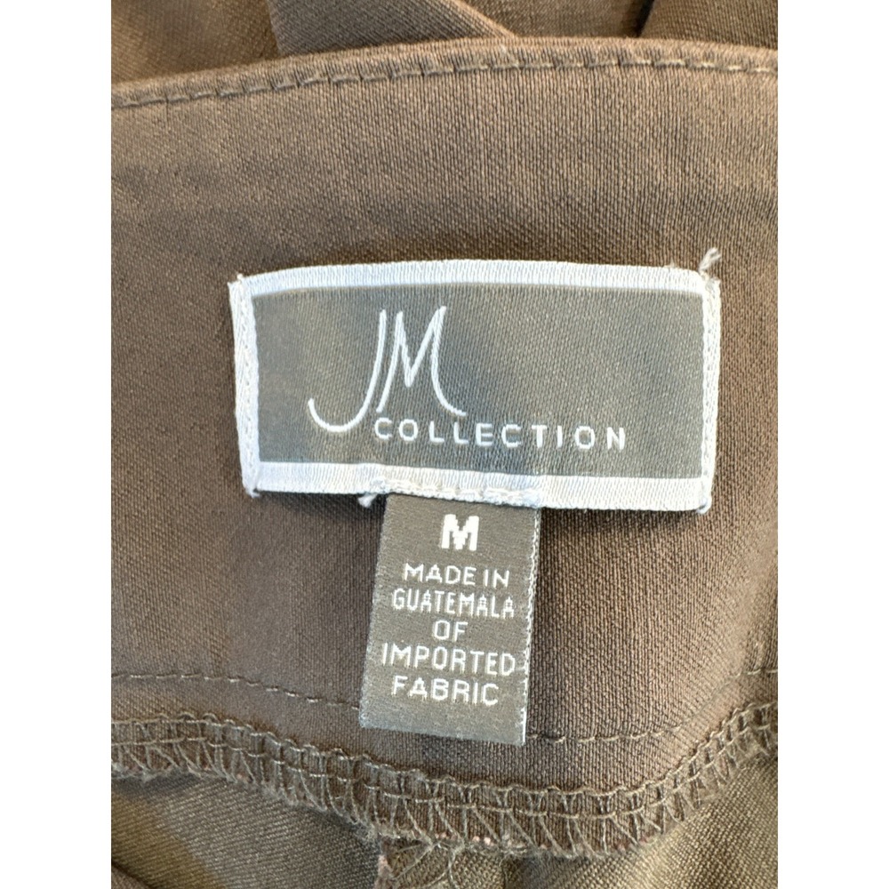 JM Collection Stretch Taupe Career Pants Wide Waistband Stud Detail‎ Size M - Picture 7 of 9
